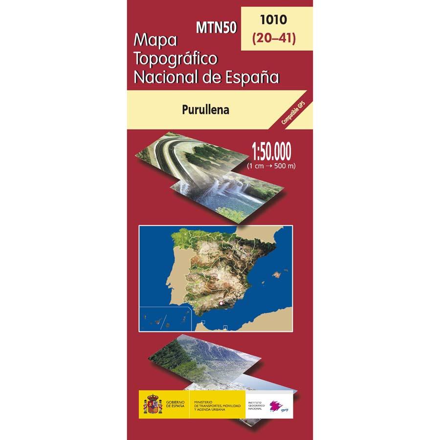 Carte topographique de l'Espagne n° 1010 - Purullena | CNIG - 1/50 000 carte pliée CNIG 