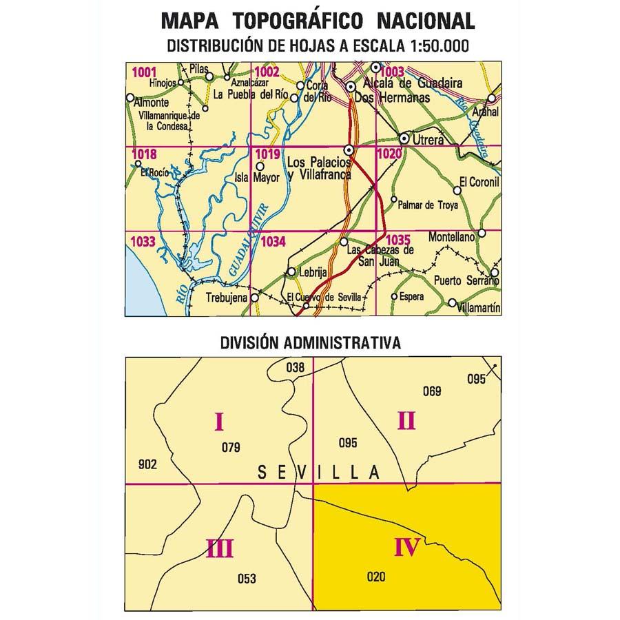 Carte topographique de l'Espagne n° 1019.4 - Trajano | CNIG - 1/25 000 carte pliée CNIG 
