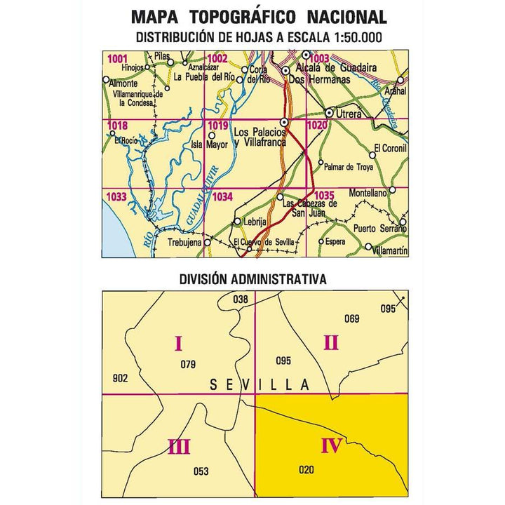 Carte topographique de l'Espagne n° 1019.4 - Trajano | CNIG - 1/25 000 carte pliée CNIG 