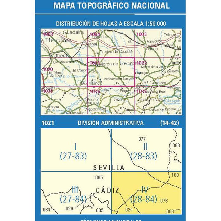 Carte topographique de l'Espagne n° 1021.4 - Las Encarnaciones | CNIG - 1/25 000 carte pliée CNIG 