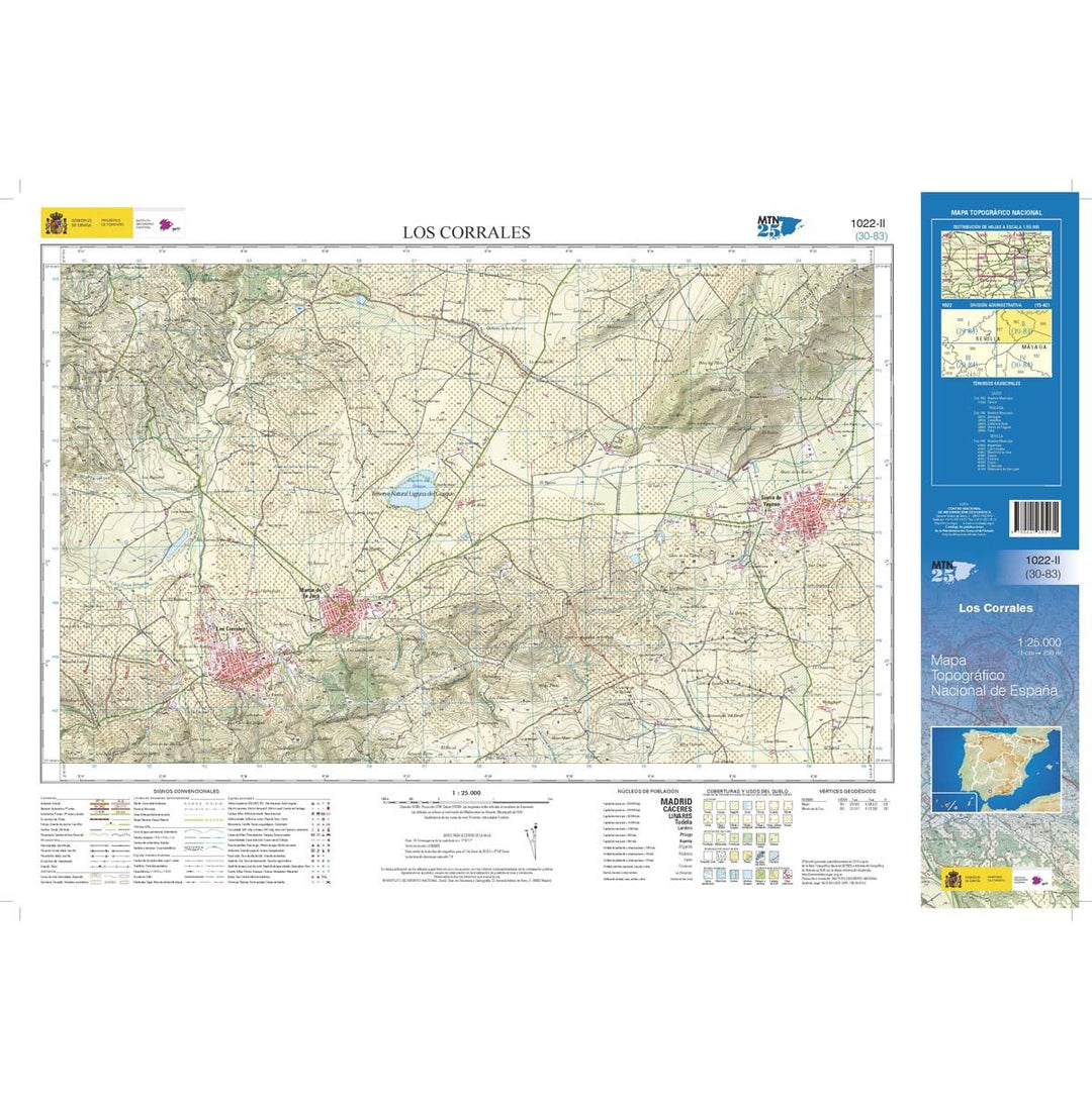Carte topographique de l'Espagne n° 1022.2 - Los Corrales | CNIG - 1/25 000 carte pliée CNIG 