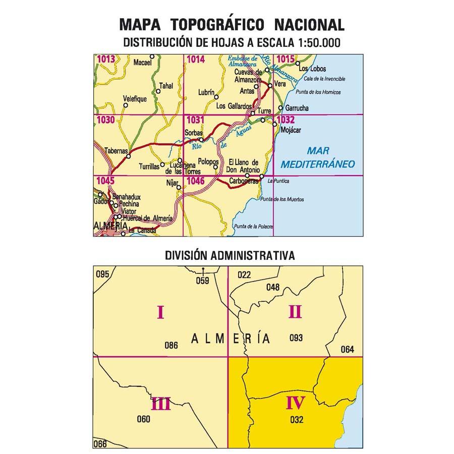 Carte topographique de l'Espagne n° 1031.4 - El Llano de Don Antonio | CNIG - 1/25 000 carte de randonnée CNIG