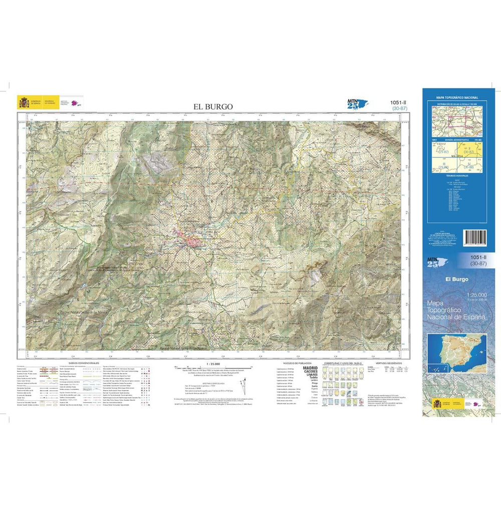 Carte topographique de l'Espagne n° 1051.2 - El Burgo | CNIG - 1/25 000 carte pliée CNIG 