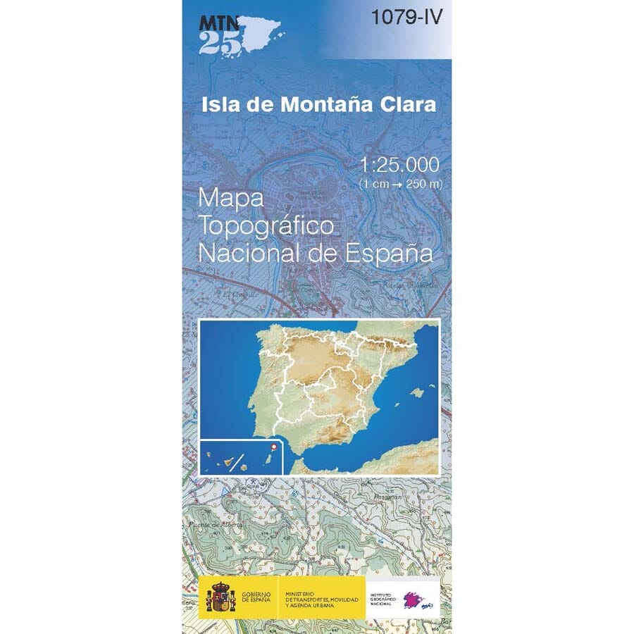 Carte topographique de l'Espagne n° 1079.4 - Isla de Montaña Clara (Lanzarote) | CNIG - 1/25 000 carte de randonnée CNIG