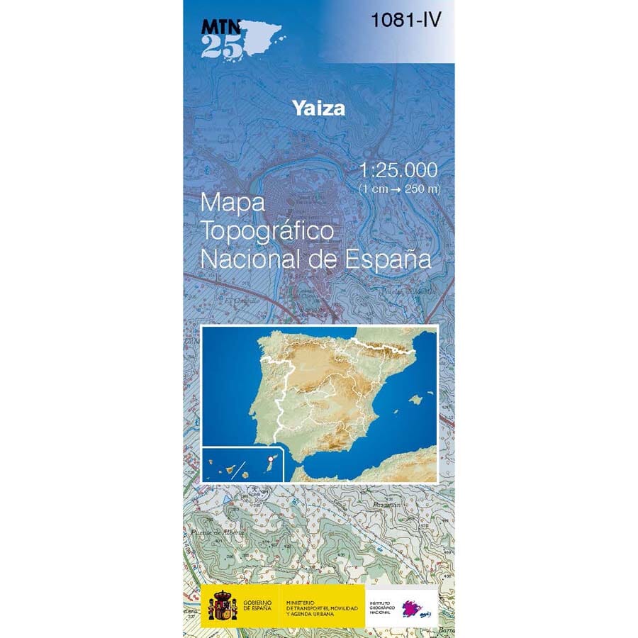 Carte topographique de l'Espagne n° 1081.4 - Yaiza (Lanzarote) | CNIG - 1/25 000 carte pliée CNIG 