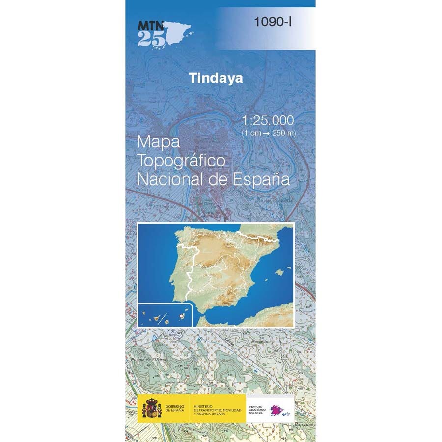 Carte topographique de l'Espagne n° 1090.1 - Tindaya (Fuerteventura) | CNIG - 1/25 000 carte pliée CNIG 