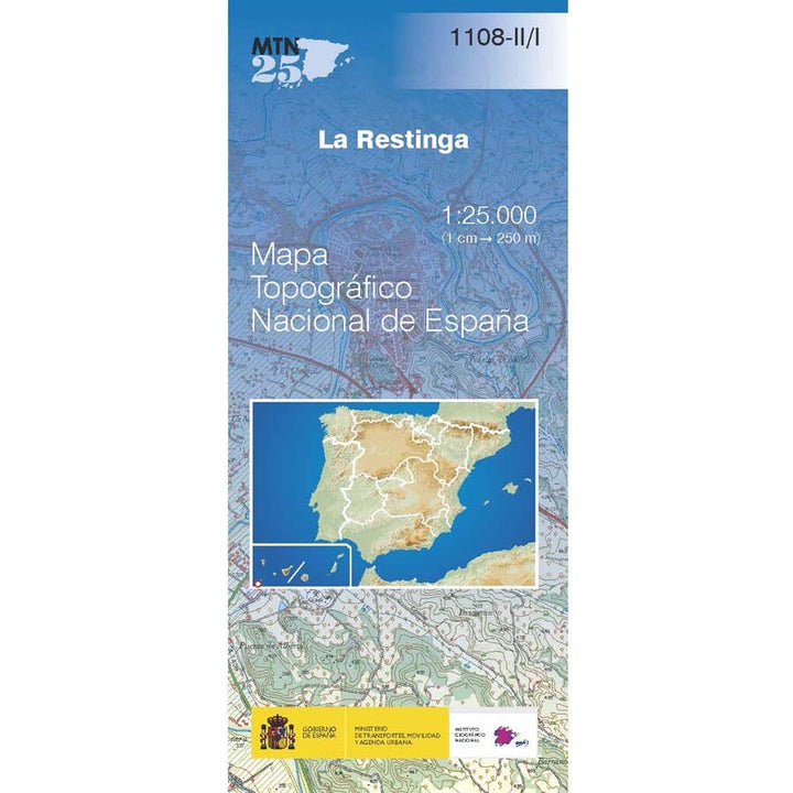 Carte topographique de l'Espagne n° 1108.2/1 - La Restinga (El Hierro) | CNIG - 1/25 000 carte pliée CNIG 