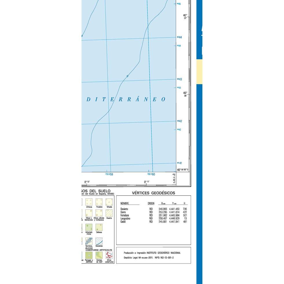 Carte topographique de l'Espagne n° 0616.2/617 - Oropesa del Mar/Orpesa | CNIG - 1/25 000 carte de randonnée CNIG