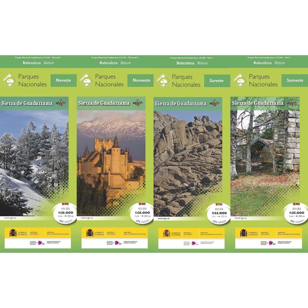 Carte topographique de l'Espagne - Parc national de la Sierra de Guadarrama (4 cartes + guide) | CNIG carte de randonnée CNIG Default Title