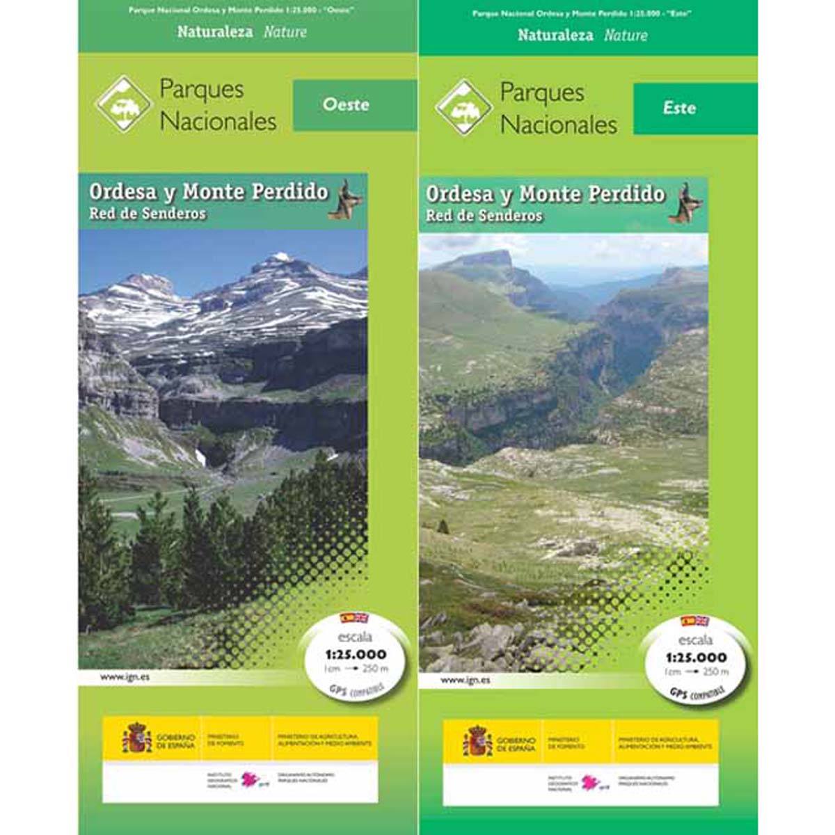 Carte topographique de l'Espagne - Parc national d'Ordesa & Monte Perdido - Red de senderos (2 cartes+ guide) | CNIG carte de randonnée CNIG Default Title