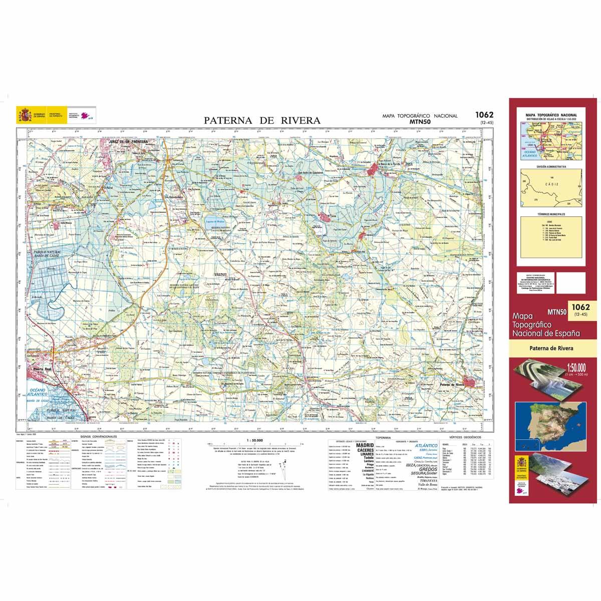 Carte topographique de l'Espagne n° 1062 - Paterna de Rivera | CNIG - 1/50 000 carte de randonnée CNIG Default Title