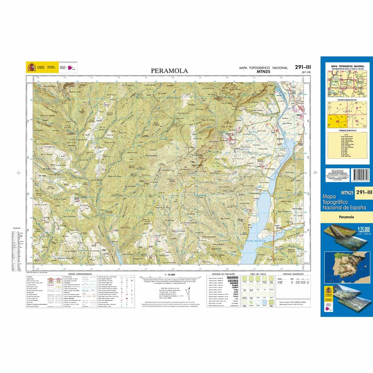 Carte topographique de l'Espagne n° 0291.3 - Peramola | CNIG - 1/25 000 carte de randonnée CNIG Default Title
