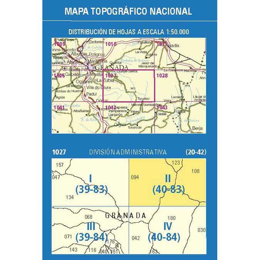 Carte topographique de l'Espagne n° 1027.2 - Picón de Jéres | CNIG - 1/25 000 carte de randonnée CNIG