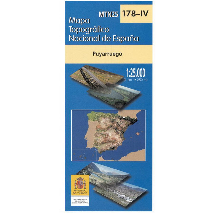 Carte topographique de l'Espagne - Puyarruego, n° 0178.4 | CNIG - 1/25 000 carte pliée CNIG 