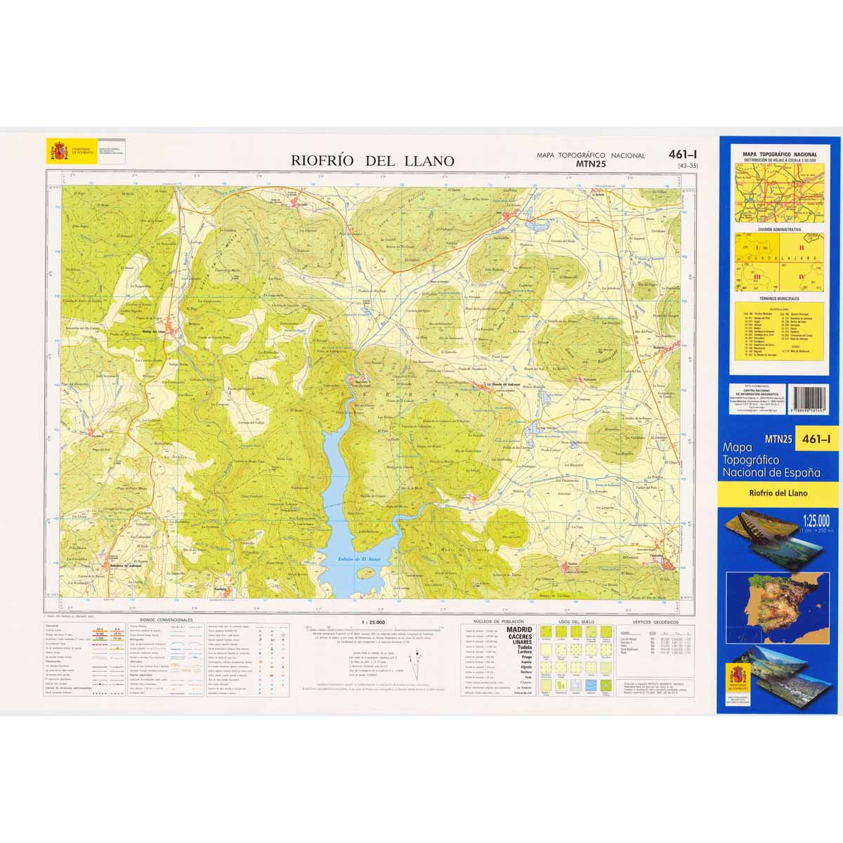 Carte topographique de l'Espagne n° 0461.1 - Riofrío del Llano | CNIG - 1/25 000 carte de randonnée CNIG Default Title