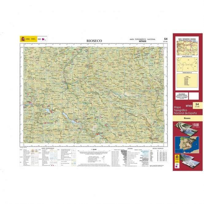 Carte topographique de l'Espagne n° 0054 - Rioseco | CNIG - 1/50 000 carte de randonnée CNIG