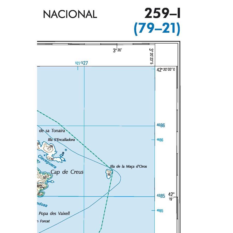 Carte topographique de l'Espagne n° 0259.1 - Roses | CNIG - 1/25 000 carte de randonnée CNIG