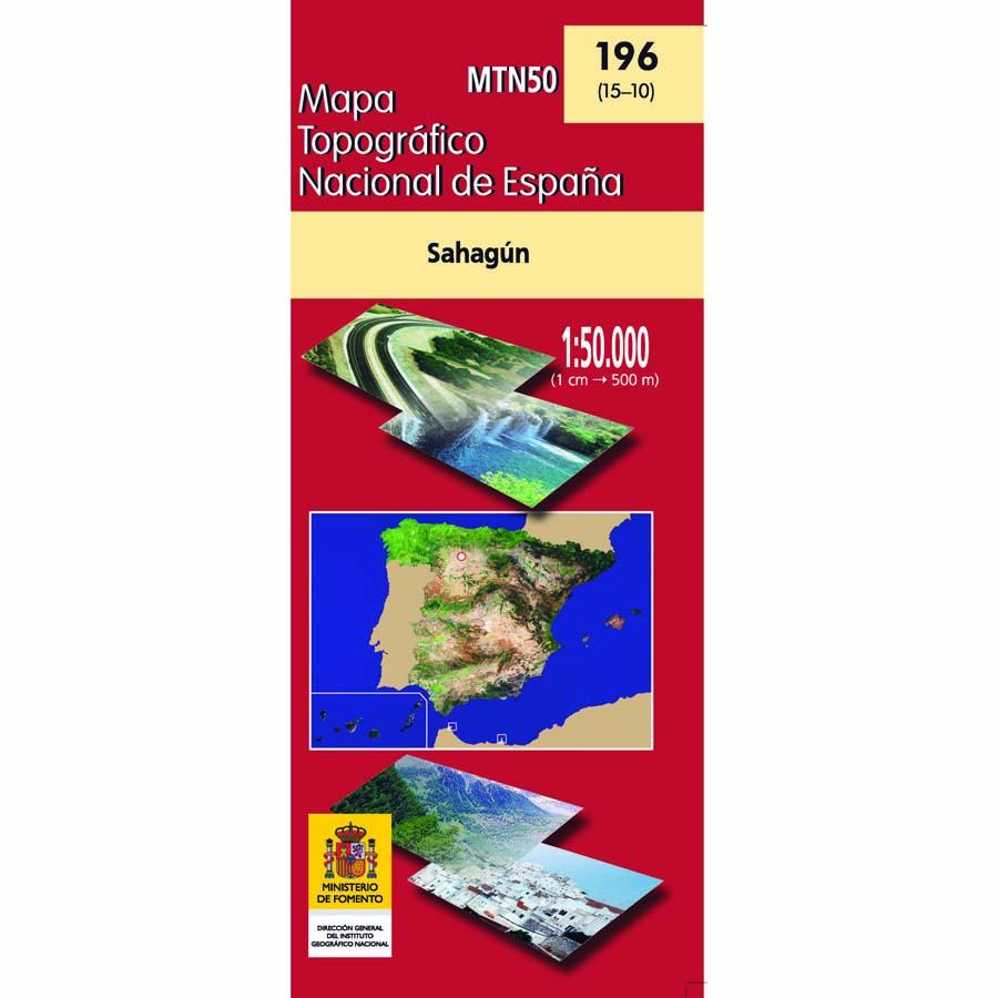 Carte topographique de l'Espagne n° 0196 - Sahagún | CNIG - 1/50 000 carte de randonnée CNIG