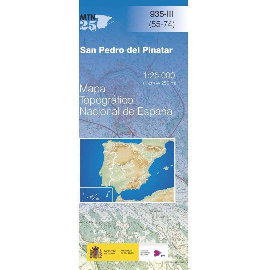 Carte topographique de l'Espagne n° 0935.3 - San Pedro del Pinatar | CNIG - 1/25 000 carte de randonnée CNIG