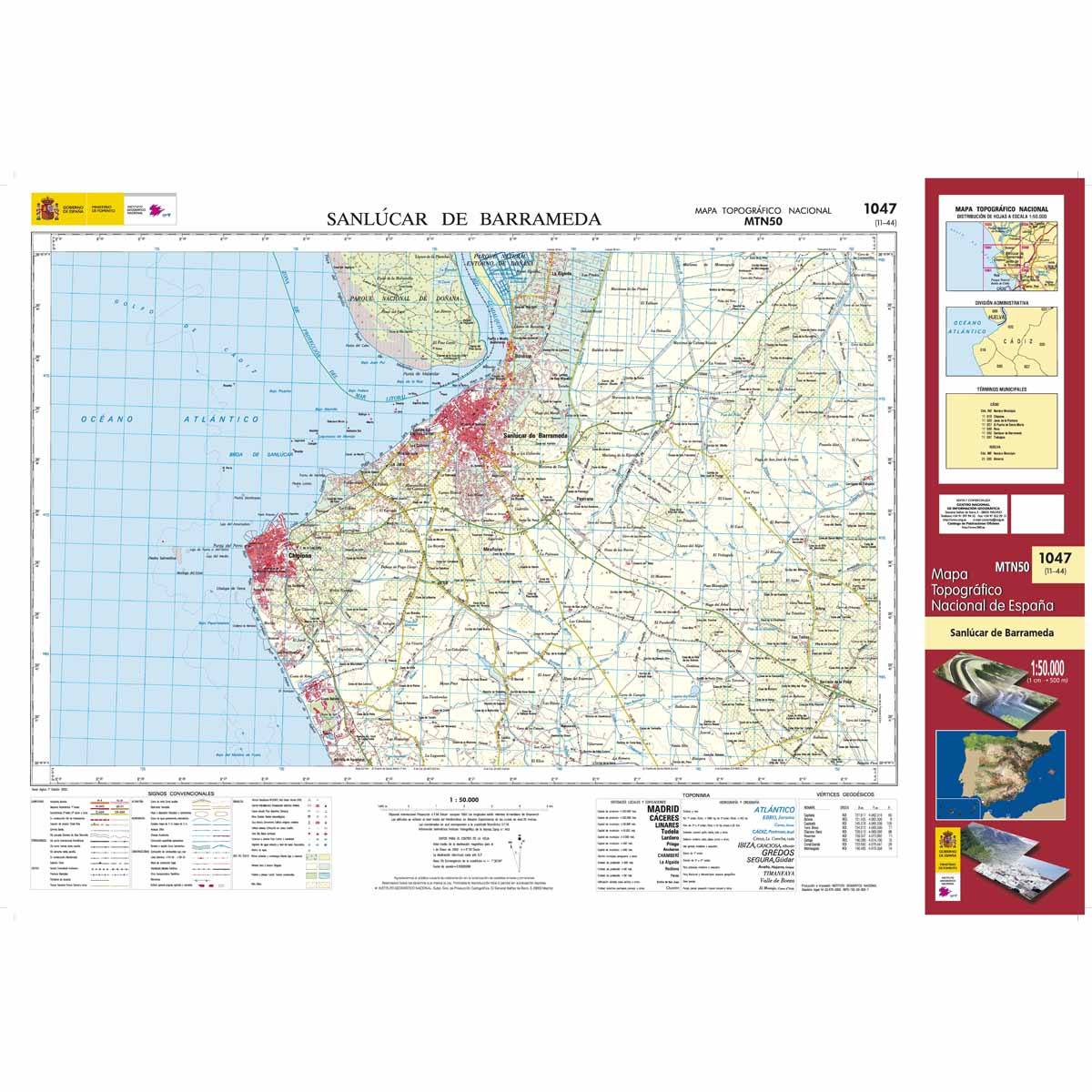Carte topographique de l'Espagne n° 1047 - Sanlúcar de Barrameda | CNIG - 1/50 000 carte de randonnée CNIG Default Title