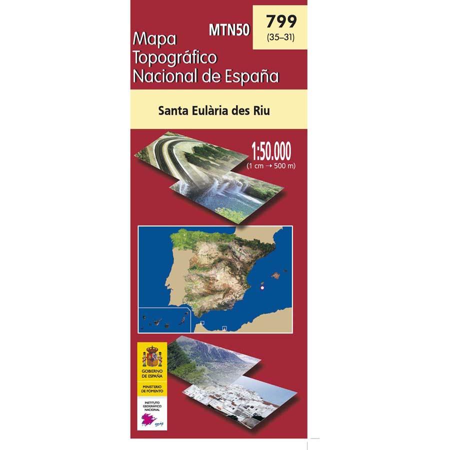 Carte topographique de l'Espagne - Santa Eulalia del Río (Ibiza), n° 0799 | CNIG - 1/50 000 carte pliée CNIG 