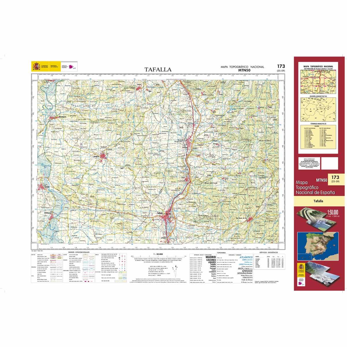Carte topographique de l'Espagne n° 0173 - Tafalla | CNIG - 1/50 000 carte de randonnée CNIG Default Title