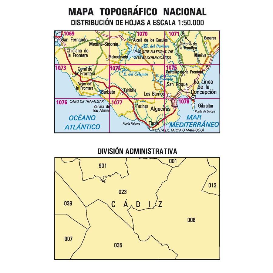 Carte topographique de l'Espagne n° 1074 - Tahivilla | CNIG - 1/50 000 carte de randonnée CNIG