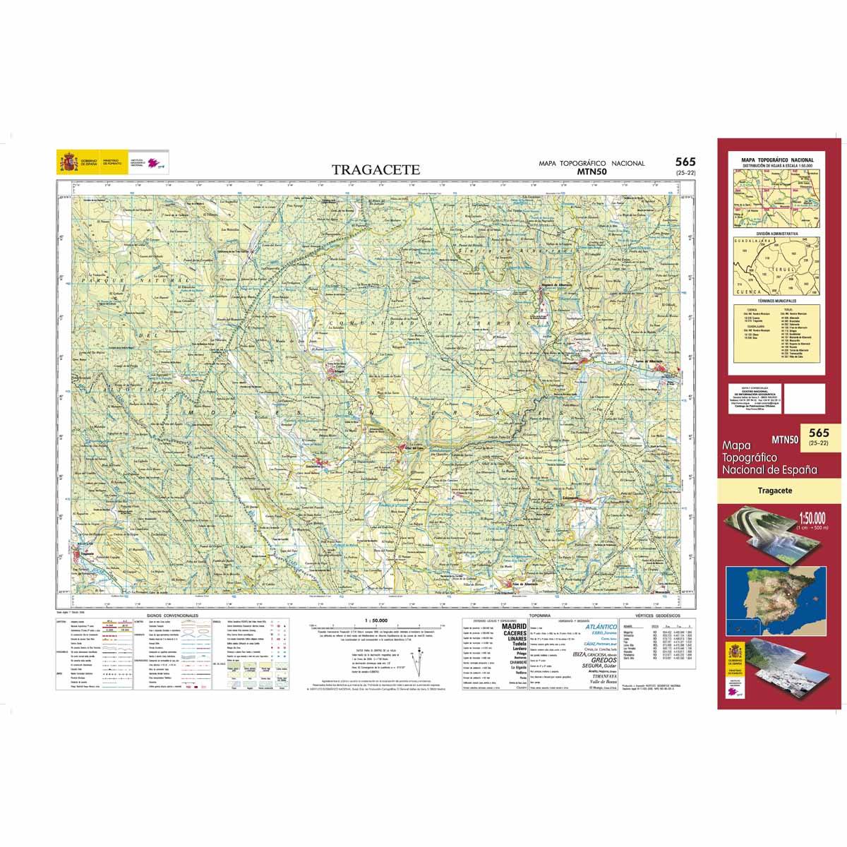 Carte topographique de l'Espagne n° 0565 - Tragacete | CNIG - 1/50 000 carte de randonnée CNIG Default Title
