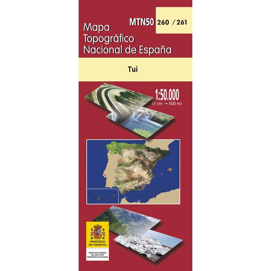 Topographic map of Spain No. 0260/261 - Tui | CNIG - 1/50 000 – Cartovia