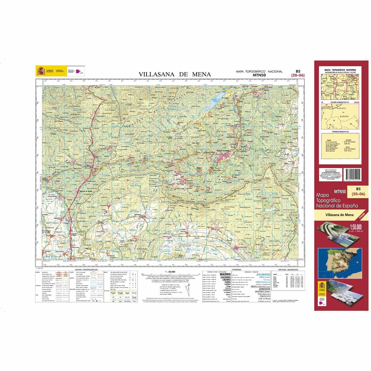 Carte topographique de l'Espagne n° 0085 - Villasana de Mena | CNIG - 1/50 000 carte de randonnée CNIG Default Title