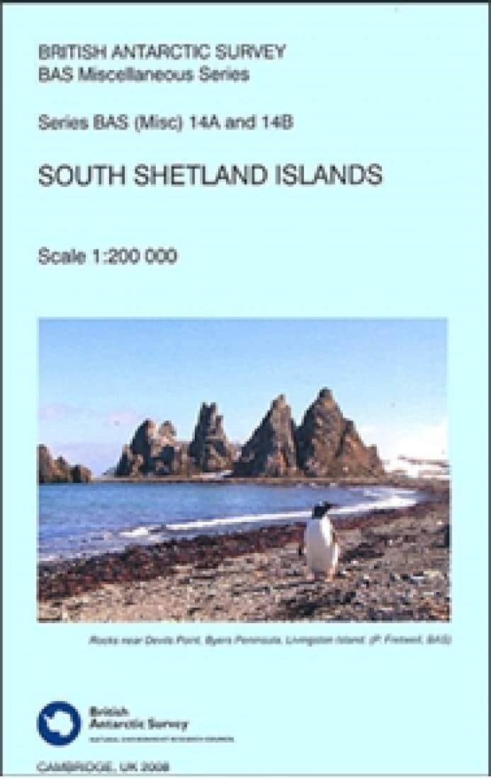 Carte topographique des îles Shetland du Sud | British Antarctic Survey carte routière British Antarctic Survey