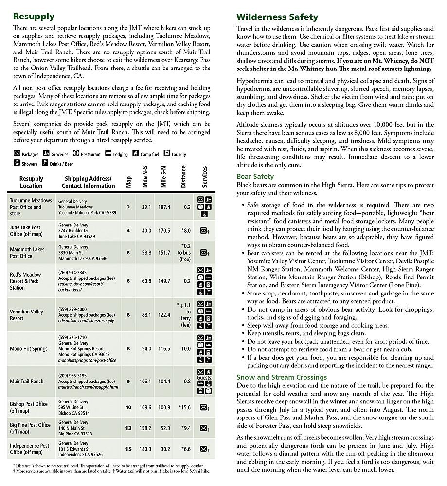 Carte topographique du John Muir Trail (Californie) | National Geographic carte de randonnée National Geographic