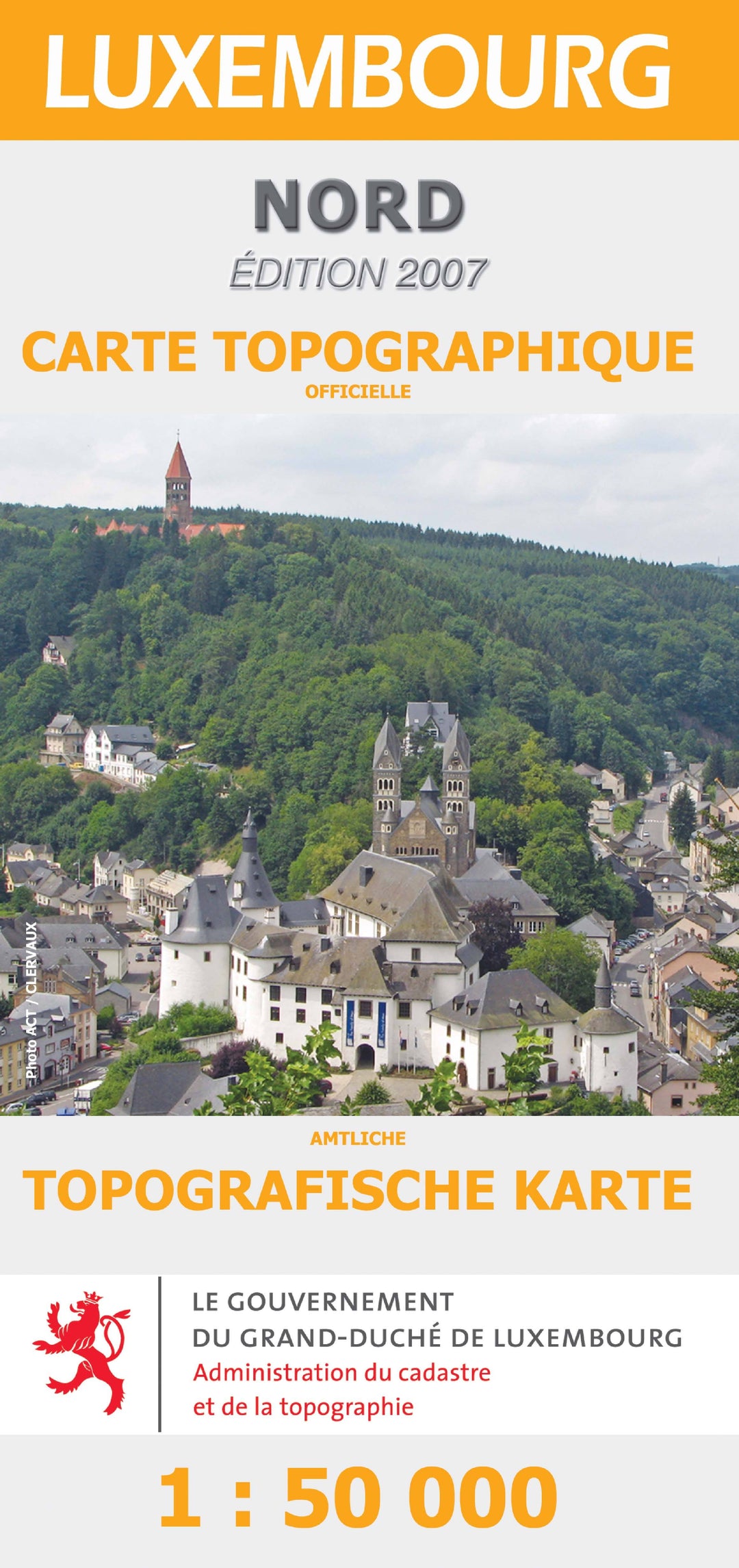 Carte topographique et touristique - Nord du Grand Duché de Luxembourg carte pliée Service topographique du Luxembourg 