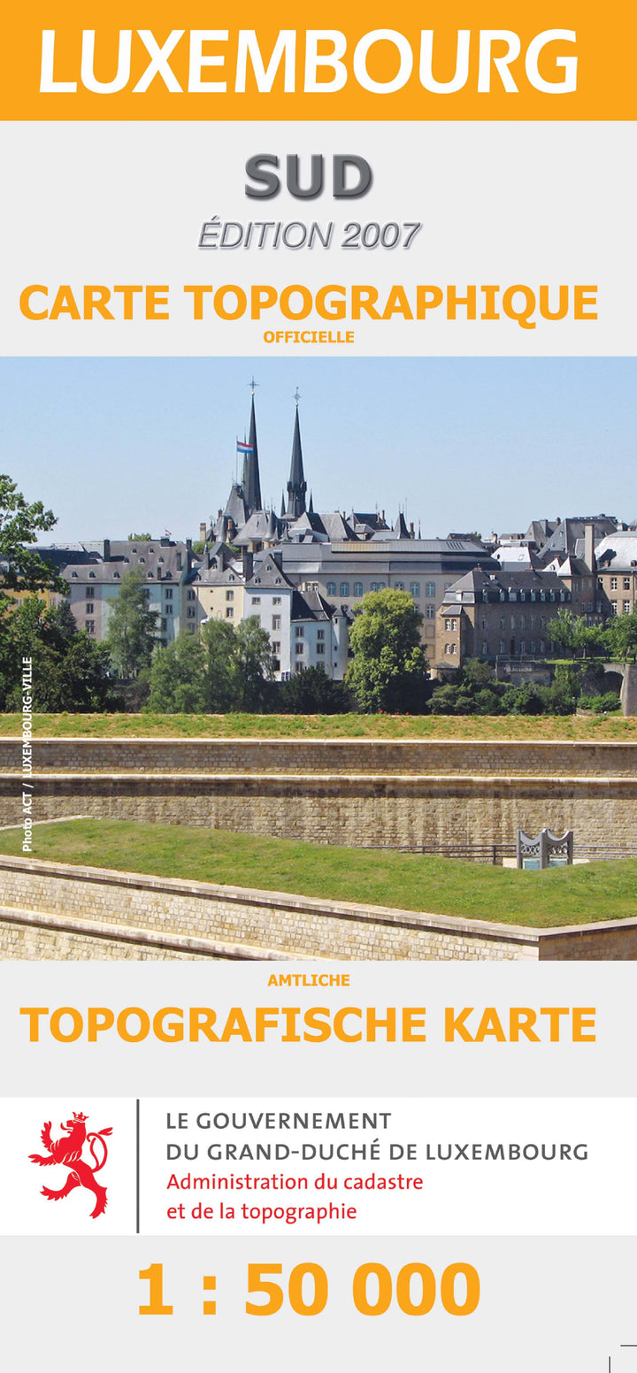 Carte topographique et touristique - Sud du Grand Duché de Luxembourg carte pliée Service topographique du Luxembourg 