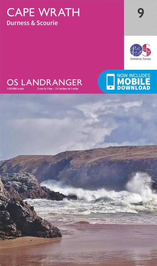 Carte topographique n° 009 - Cape Wrath (Grande Bretagne) | Ordnance Survey - Landranger carte pliée Ordnance Survey 