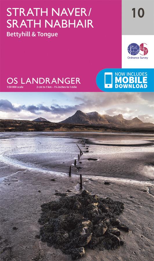 Carte topographique n° 010 - Strath Naver (Grande Bretagne) | Ordnance Survey - Landranger carte pliée Ordnance Survey 
