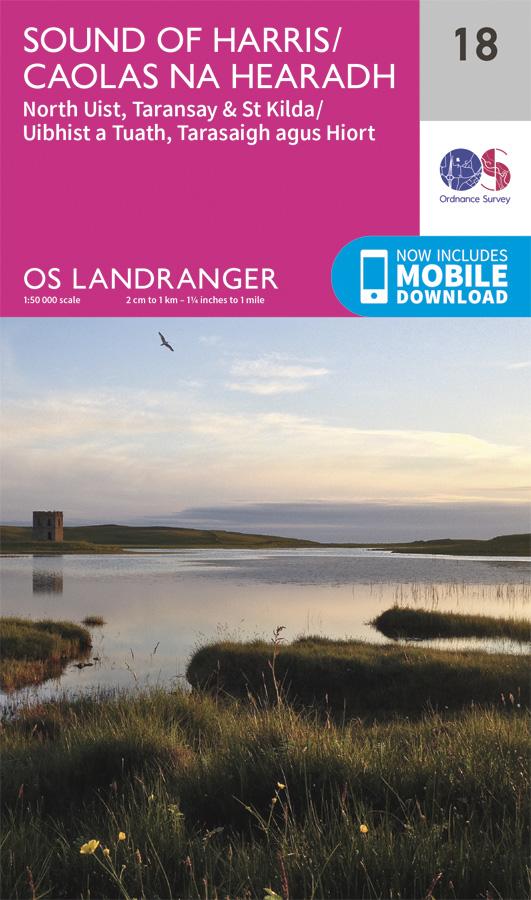 Carte topographique n° 018 - Sound of Harris (Grande Bretagne) | Ordnance Survey - Landranger carte pliée Ordnance Survey 