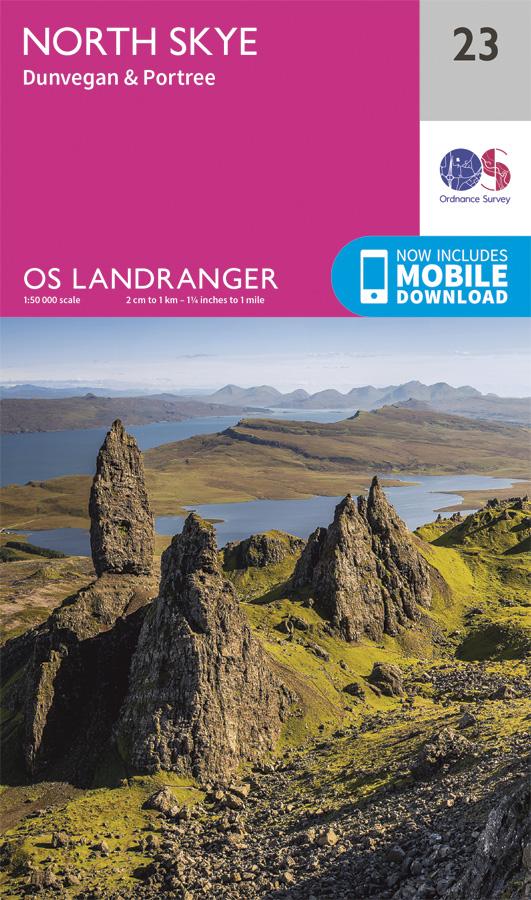 Carte topographique n° 023 - North Skye (Grande Bretagne) | Ordnance Survey - Landranger carte pliée Ordnance Survey 
