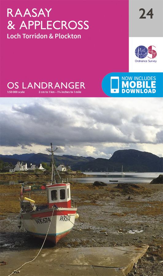 Carte topographique n° 024 - Raasay, Applecross (Grande Bretagne) | Ordnance Survey - Landranger carte pliée Ordnance Survey 