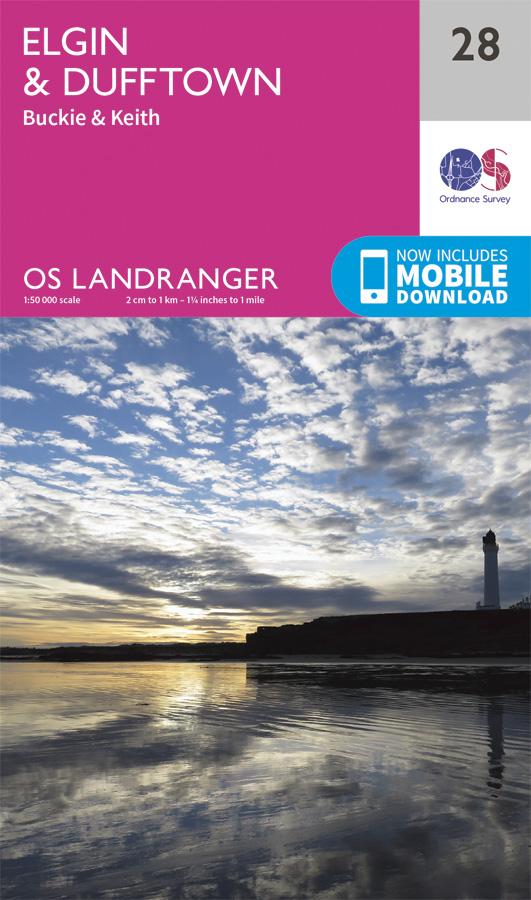 Carte topographique n° 028 - Elgin, Dufftown (Grande Bretagne) | Ordnance Survey - Landranger carte pliée Ordnance Survey 