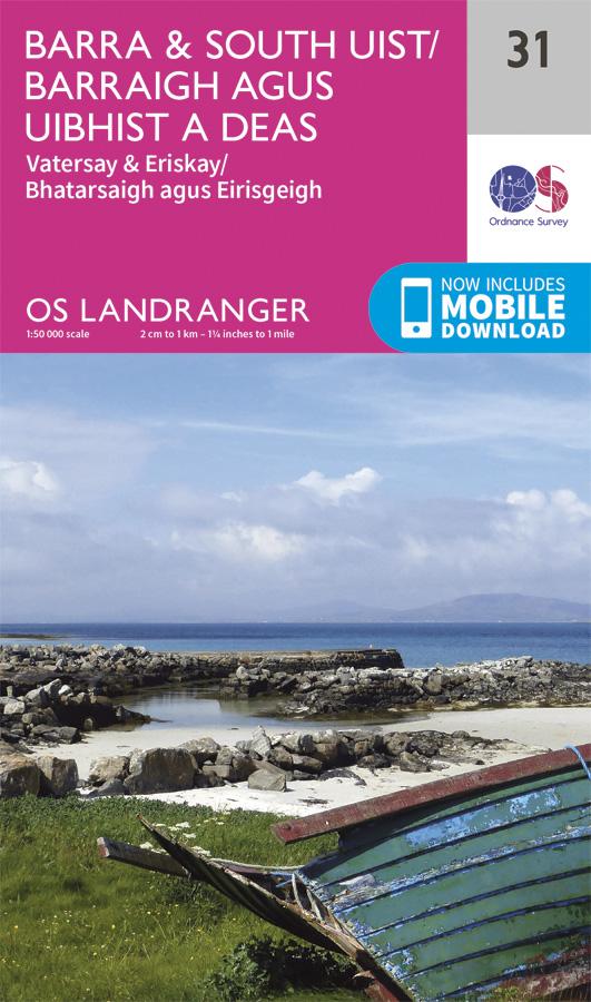 Carte topographique n° 031 - Barra, South Uist (Grande Bretagne) | Ordnance Survey - Landranger carte pliée Ordnance Survey 