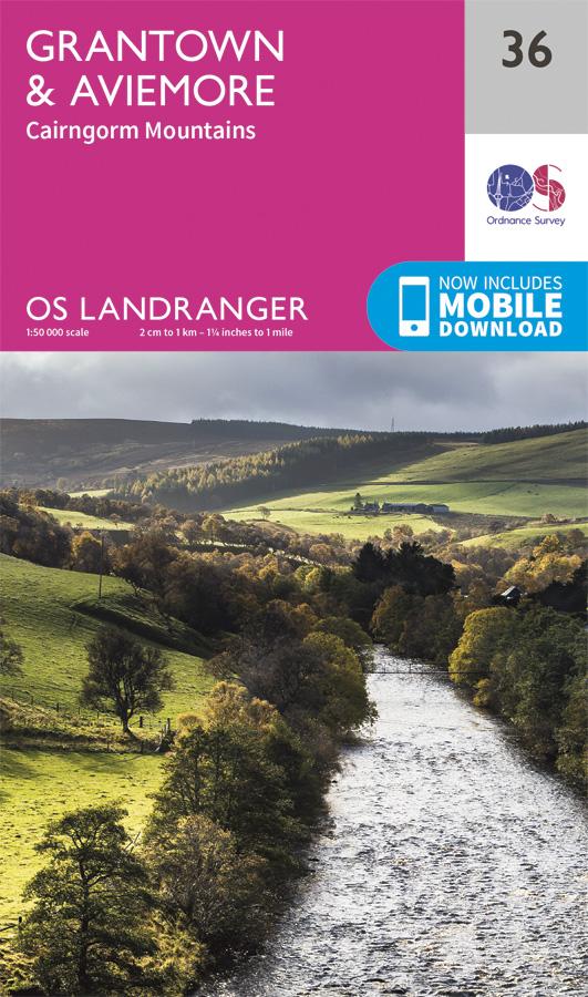 Carte topographique n° 036 - Grantown, Aviemore (Grande Bretagne) | Ordnance Survey - Landranger carte pliée Ordnance Survey 