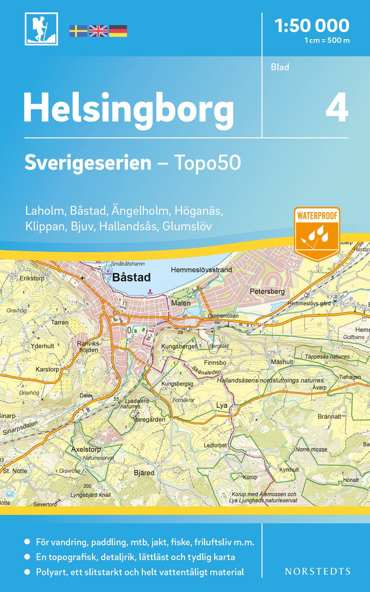 Carte topographique n° 04 - Helsingborg (Suède) | Norstedts - Sverigeserien carte pliée Norstedts 