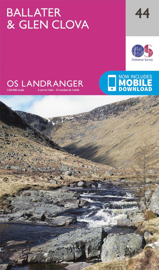 Carte topographique n° 044 - Ballater, Glen Clova (Grande Bretagne) | Ordnance Survey - Landranger carte pliée Ordnance Survey 