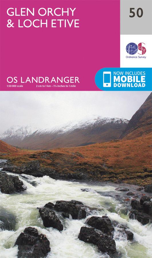 Carte topographique n° 050 - Glen Orchy, Loch Etive (Grande Bretagne) | Ordnance Survey - Landranger carte pliée Ordnance Survey 