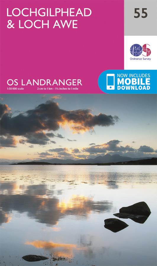 Carte topographique n° 055 - Lochgilphead, Loch Awe (Grande Bretagne) | Ordnance Survey - Landranger carte pliée Ordnance Survey 