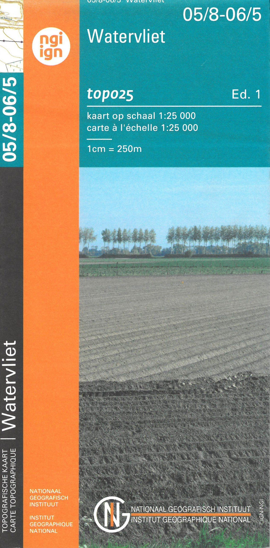 Carte topographique n° 05/8+06/5 - Watervlliet (Belgique) | NGI topo 25 carte pliée IGN Belgique 