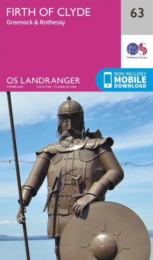 Carte topographique n° 063 - Firth of Clyde (Grande Bretagne) | Ordnance Survey - Landranger carte pliée Ordnance Survey 