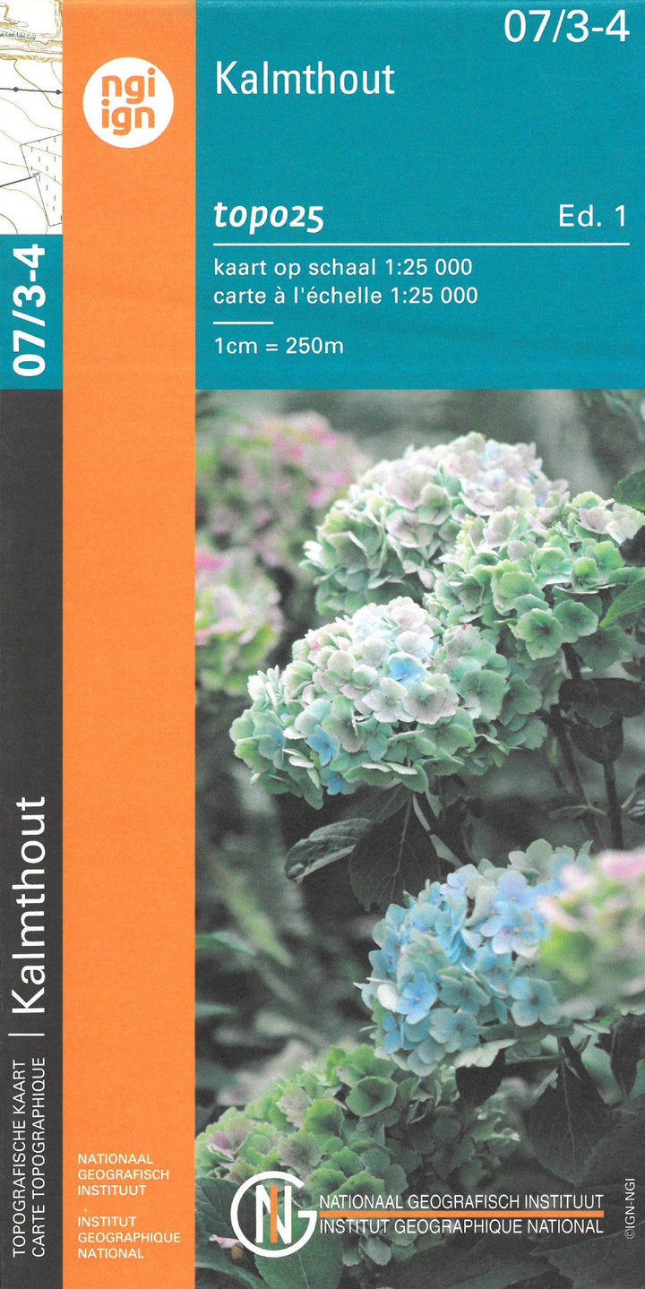 Carte topographique n° 07/3-4 - Kalmthout (Belgique) | NGI topo 25 carte pliée IGN Belgique 