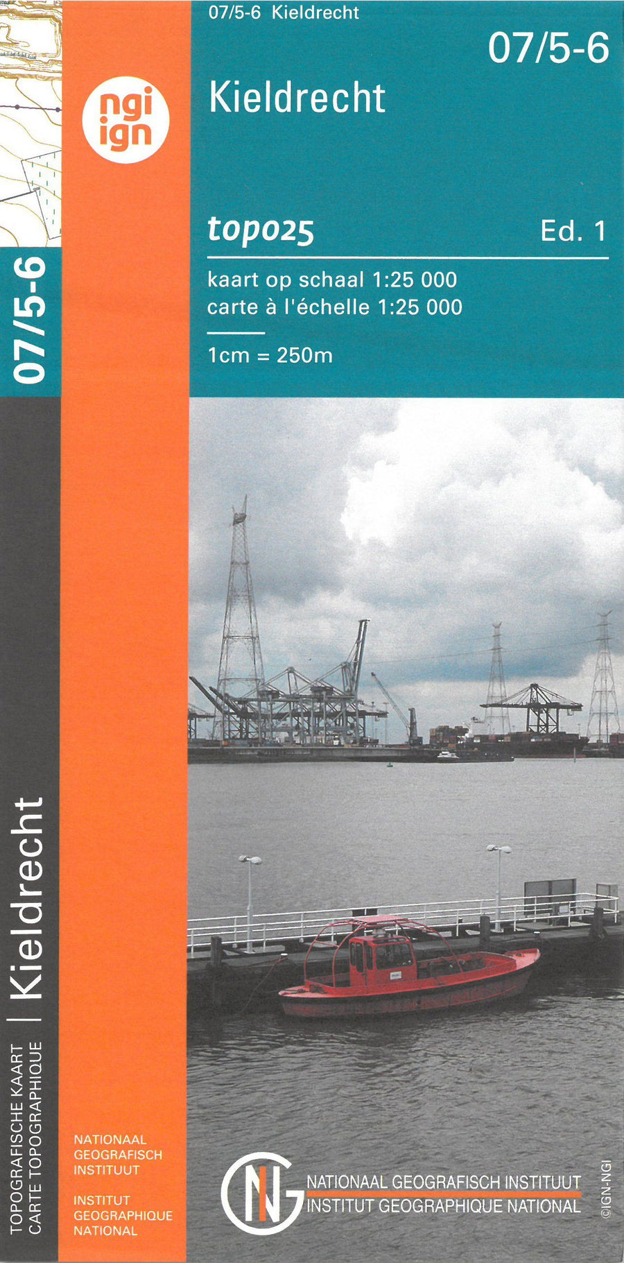 Carte topographique n° 07/5-6 - Kieldrecht (Belgique) | NGI topo 25 carte pliée IGN Belgique 